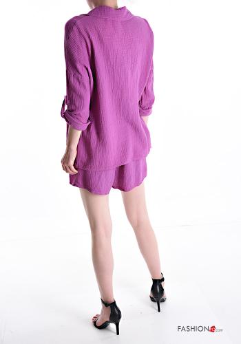 Cotton Co-ord with pockets 3/4 sleeve with elastic with buttons - ph 2