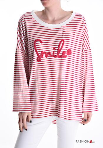 Striped long sleeve crew neck Cotton Long sleeved top