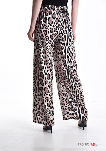 Pantalone wide leg Fantasia animalier con coulisse con elastico - ph 2