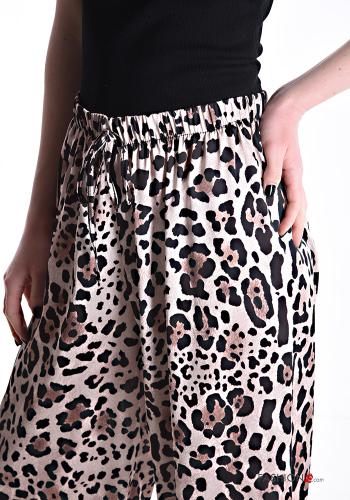 Pantalone wide leg Fantasia animalier con coulisse con elastico - ph 4