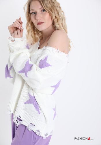 Maglione Fantasia astrale scollo a V - ph 3