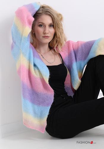 Strickjacke aus Mohair Gestreiftes Muster - ph 1