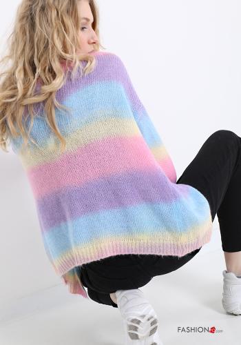 Strickjacke aus Mohair Gestreiftes Muster - ph 2