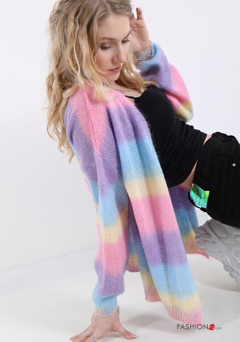 Strickjacke aus Mohair Gestreiftes Muster - ph 3