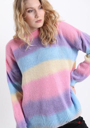 Pull en Mohair Imprimé à rayures