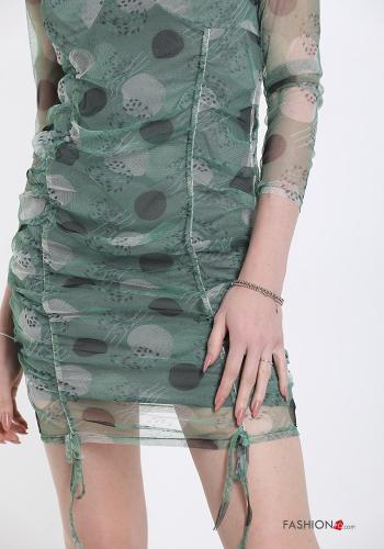 Robe Imprimé à pois avec noeud à col en V - ph 4