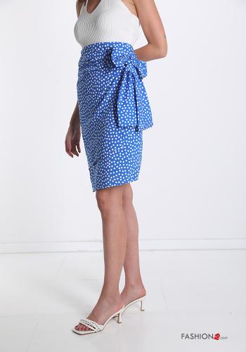 Polka-dot knee-length Skirt with bow