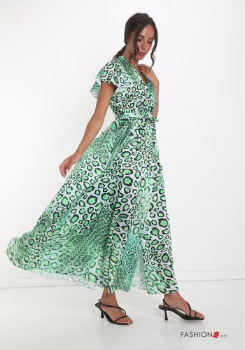 Abito  con cintura scollo a V Fantasia animalier - ph 3