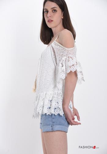 Blusa de Algodón encaje con lazo - ph 3
