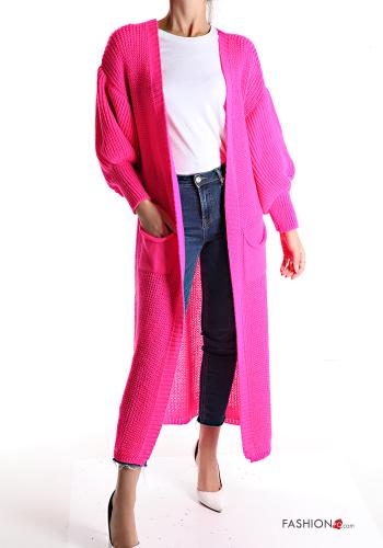 Cardigan maniche lunghe lungo con tasche