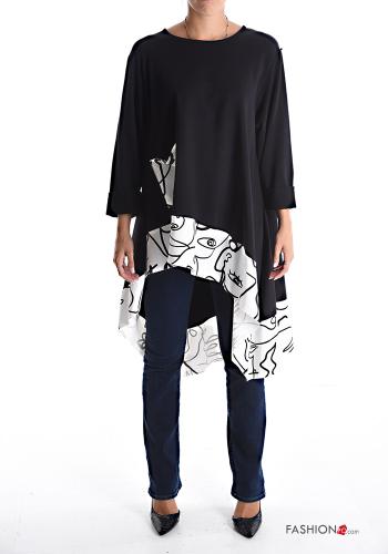 Patterned asymmetrical Cotton Tunic with pockets - ph 1