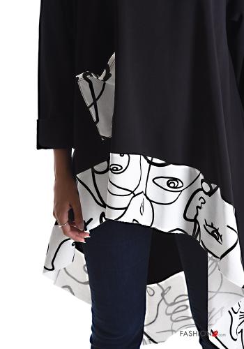 Patterned asymmetrical Cotton Tunic with pockets - ph 4