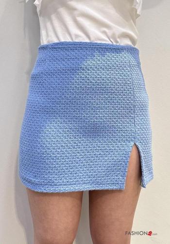 Cotton Mini skirt with zip with split - ph 1