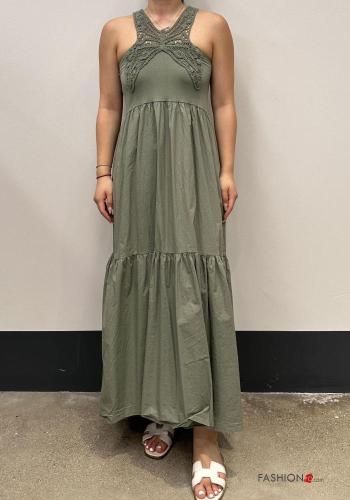 Vestido em Algodão croché longo com folhos - ph 1