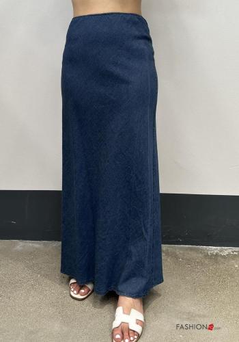 Gonna in Cotone denim lungo con elastico - ph 1