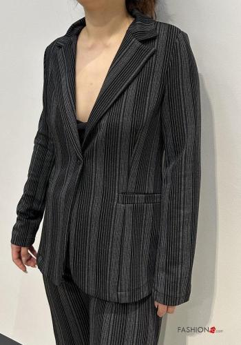 Streifenmuster Jacke mit Knöpfen - ph 1