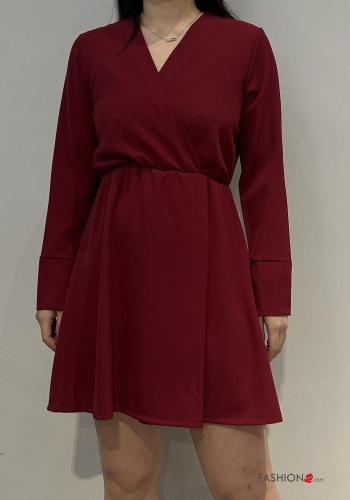 Abito maniche lunghe scollo a V con elastico - ph 1