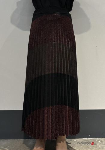 Gonna plissé lurex Fantasia righe con elastico - ph 1
