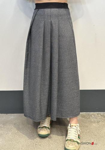 Vichy high waist long Skirt with elastic - ph 1