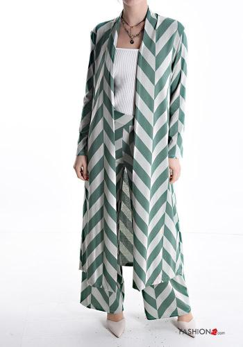Cardigan maniche lunghe lungo Fantasia geometrica
