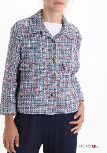 Giacca in Cotone con colletto senza fodera con bottoni con tasche