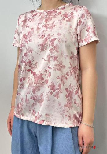 Floral short sleeve crew neck Blouse - ph 1