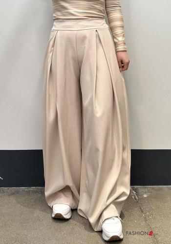 Pantalone wide leg con elastico