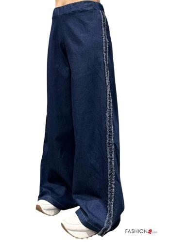 ausgestellte hoher Taille Hose aus Baumwolle mit gummizug - ph 1