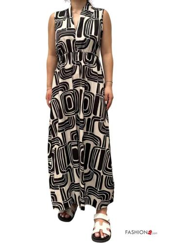 Vestido de Algodón Estampado Geométrico
