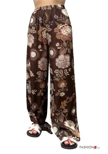 Floral satin Trousers