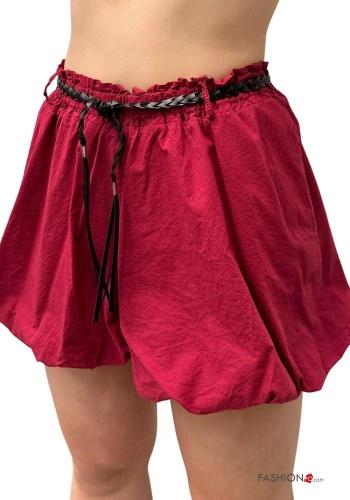 Cotton Shorts with belt with elastic