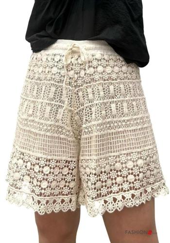 macrame Cotton Bermuda with lining with elastic - ph 1
