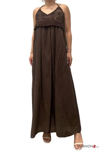 Makramee verstellbarer Kleid aus Baumwolle mit Futter - ph 1