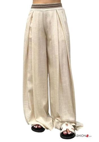 Pantalones de Lino con elástico