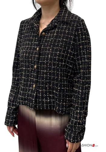 Vichy long sleeve with collar Cotton Jacket with buttons - ph 1