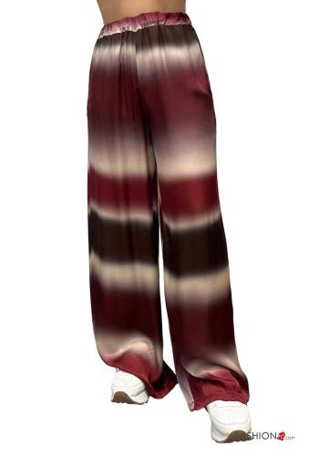 Pantalone wide leg Fantasia geometrica con elastico