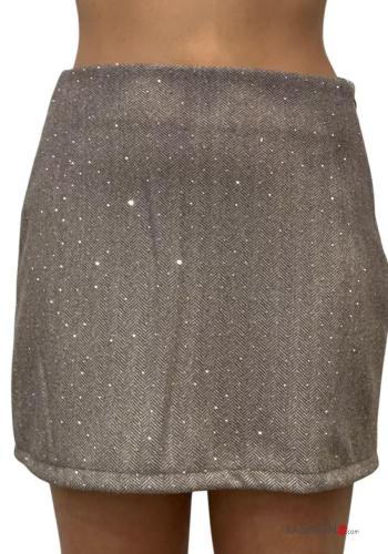 Minifalda brillante con cremallera con brillantes - ph 1