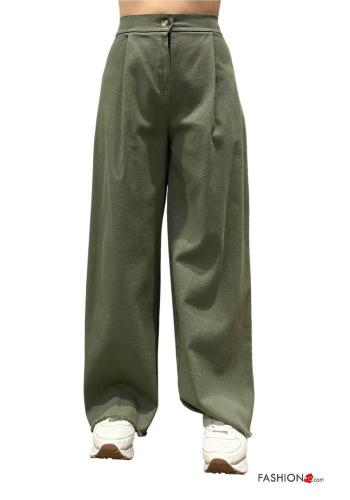 Pantalone in Cotone con elastico con bottoni con tasche