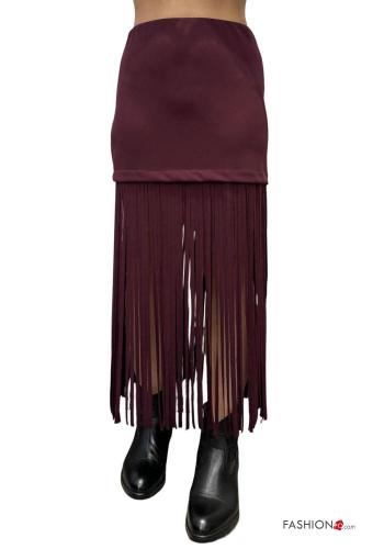 high waist Skirt with fringe with elastic