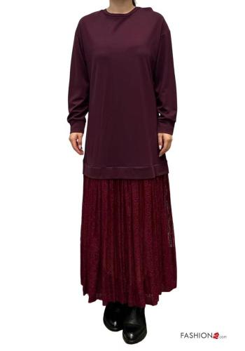 Abito girocollo pizzo maniche lunghe - ph 1