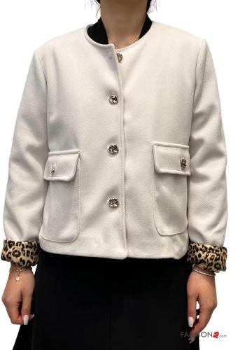 Blusão Bomber manga comprida com botões com bolsos - ph 1