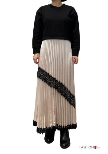 lace trim satin Cotton Dress