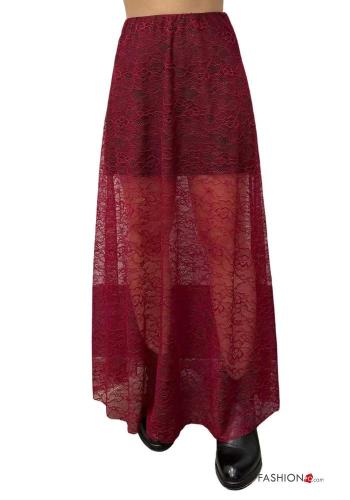 Falda encaje con forro con elástico