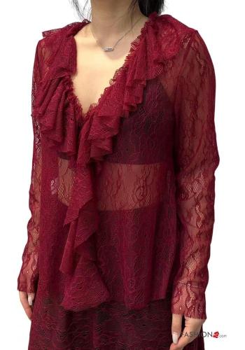 lace trim Blouse without lining - ph 1