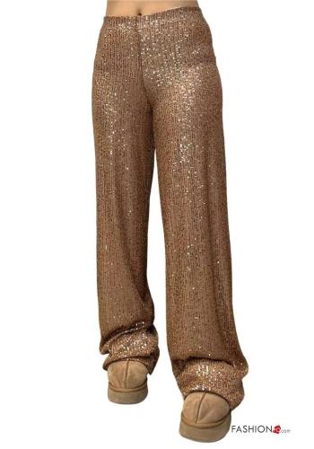Pantalones con forro con lentejuelas con elástico