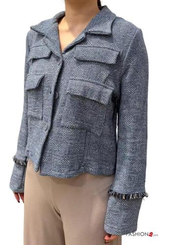 Cotton Jacket with buttons with pockets