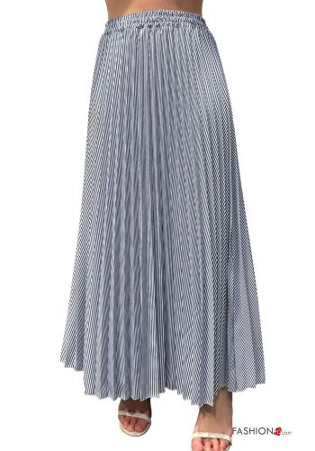 Striped pleated Skirt with elastic