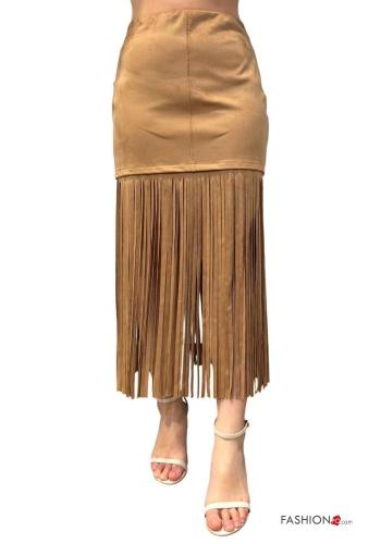 Gonna con zip con frange