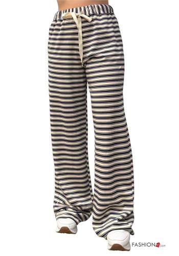Striped Cotton Trousers with elastic - ph 1