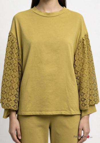 Camisola de mangas compridas em Algodão